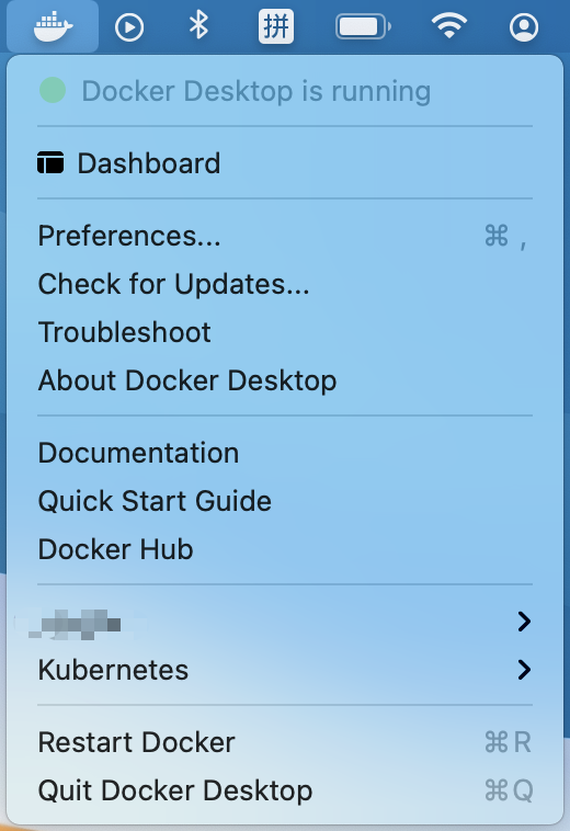 docker desktop more actions
